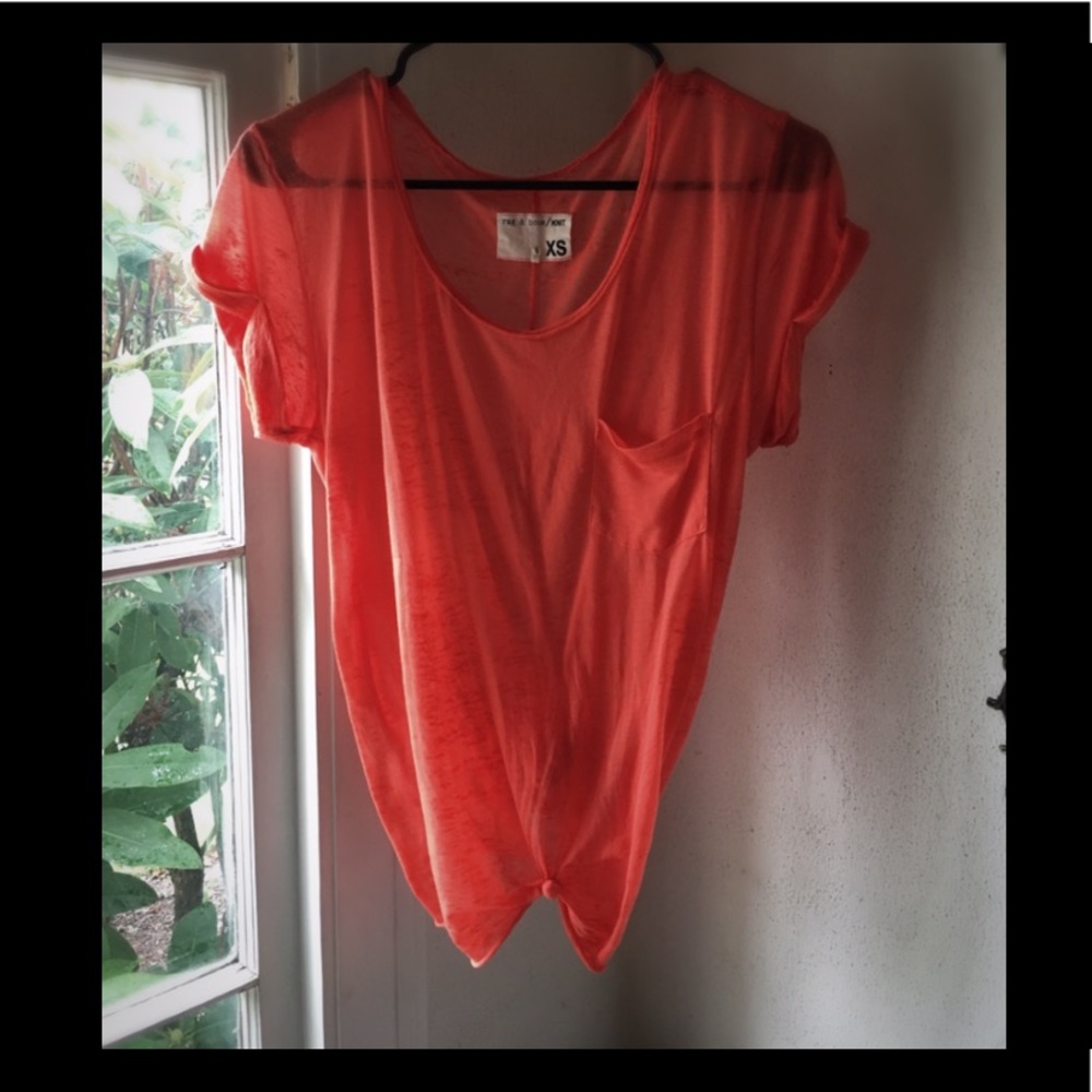 Rag & Bone super sheer knit top with pocket